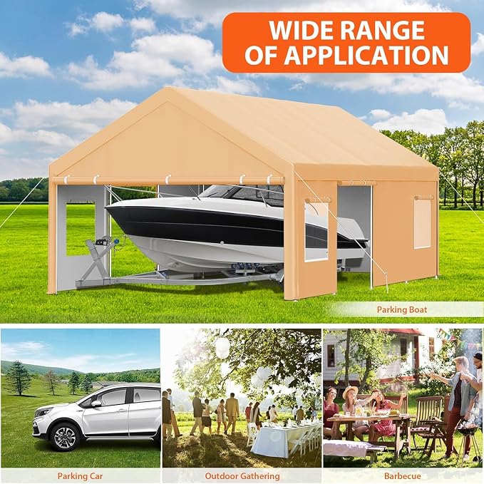 Heavy Duty Carport 13x25 FT Oversized Portable Garage - Image 7