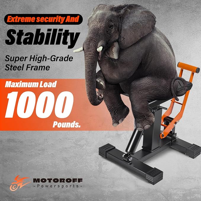 Adjustable Dirt Bike Stand & Powersport Jack 1000LBS Capacity, Heavy Duty - Image 3