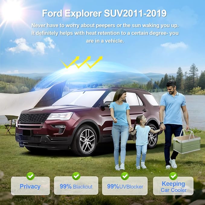 8pcs Car Window Shades for Ford Explorer SUV 2011-2019 Accessories, Windshield - Image 2