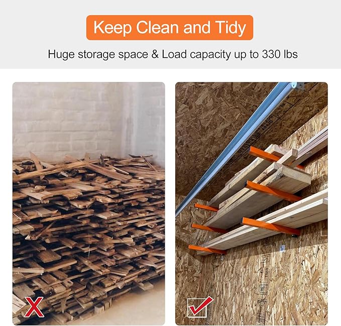 Ultrawall Wall Mount Wood Organizer and Lumber Storage Metal Rack - Image 4