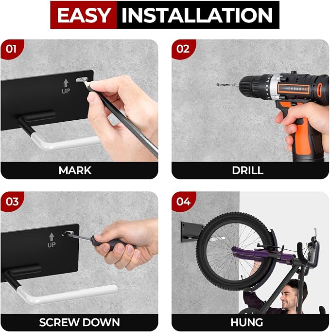 Fat Tire Bike Rack Wall Mount Garage Storage, Fat Tire Bike Storage Rack - Image 7