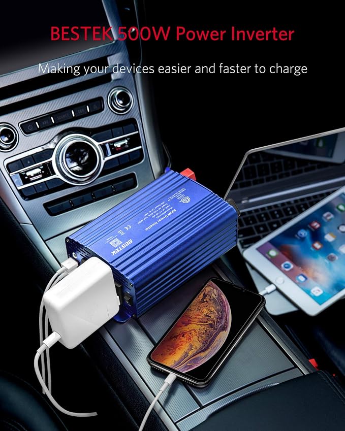 BESTEK 500W Power Inverter DC 12V to 110V AC Converter - Image 7