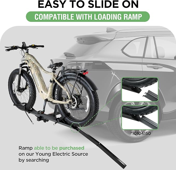 Rockland Aluminum 1-Ebike Rack, 100 lbs Capacity, Single Hitch Mount Electric - Image 6
