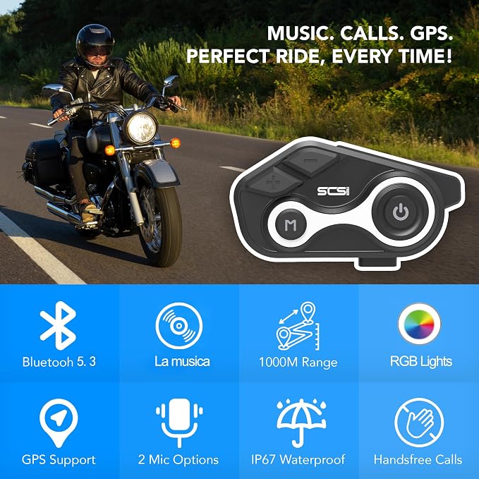 Motorcycle Bluetooth Intercom 1000m 2 Riders Motorbike Helmet Communication - Image 3