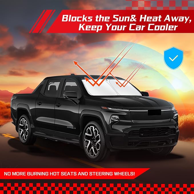 ARISMOTOR Windshield Sun Shade for Chevrolet Chevy Silverado EV 2024-2025 2026 - Image 7
