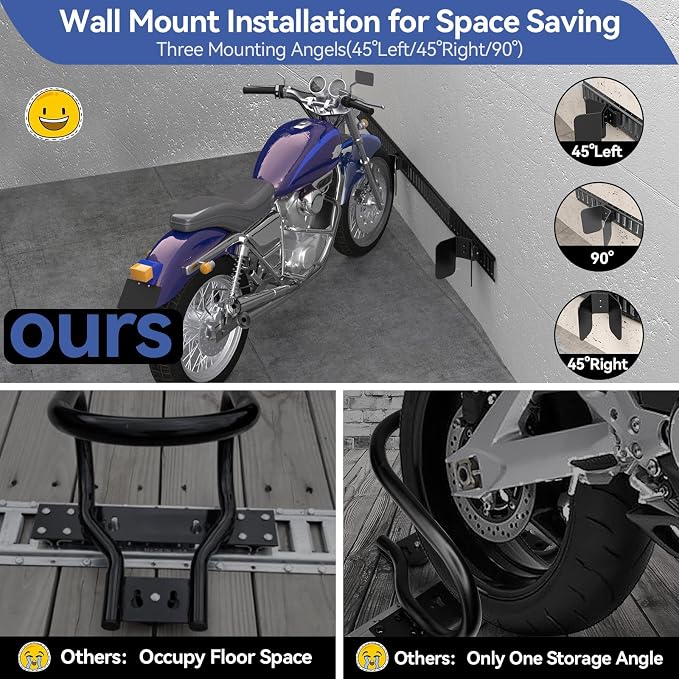 Motorcycle E-Track Wheel Chock, E Track Dirt Bike Wheel Chock fits tire 2" to 6" - Image 2