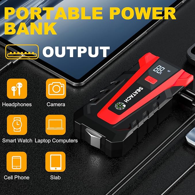 Scatach 011 3000A Car Battery Jump Starter, 12V Jump Starter Battery Pack - Image 3