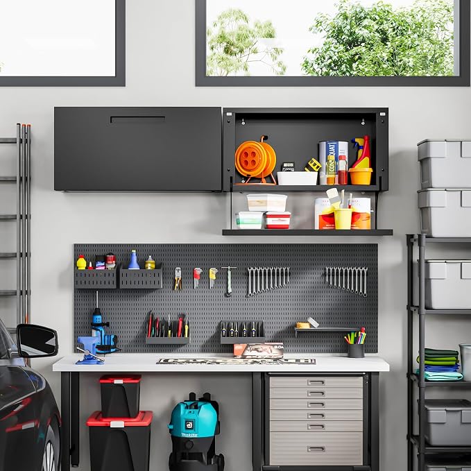 Yizosh Metal Wall Cabinet with Door, Wall Mounted Metal Storage Cabinet with - Image 2