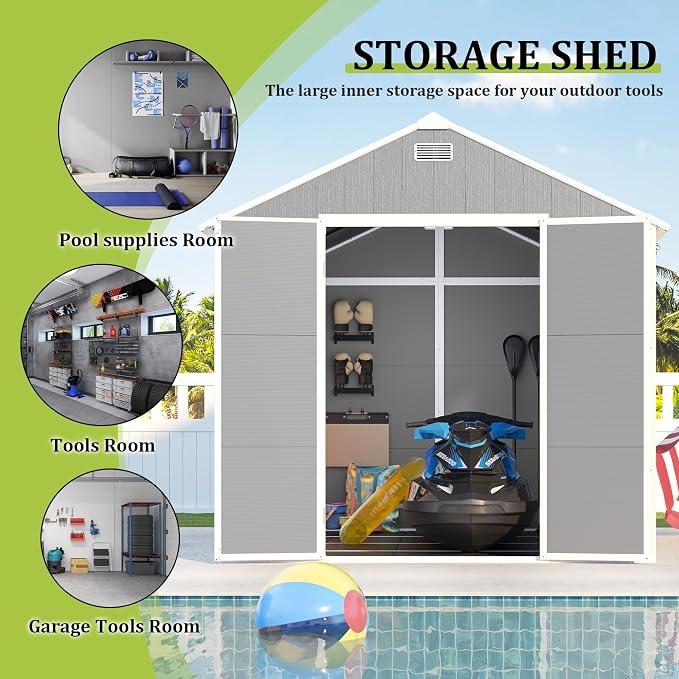 MyVoice 8x8 FT Outdoor Resin Storage Shed - Image 3