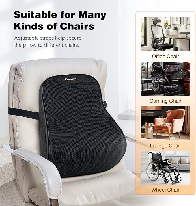 Lumbar Support Pillow for Office Chair, Back Support Pillow for Car, Recliner & - Image 5