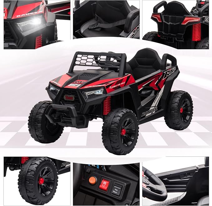TOBBI 12V Kids Ride on Car, Electric Off-Road UTV Truck - Image 6