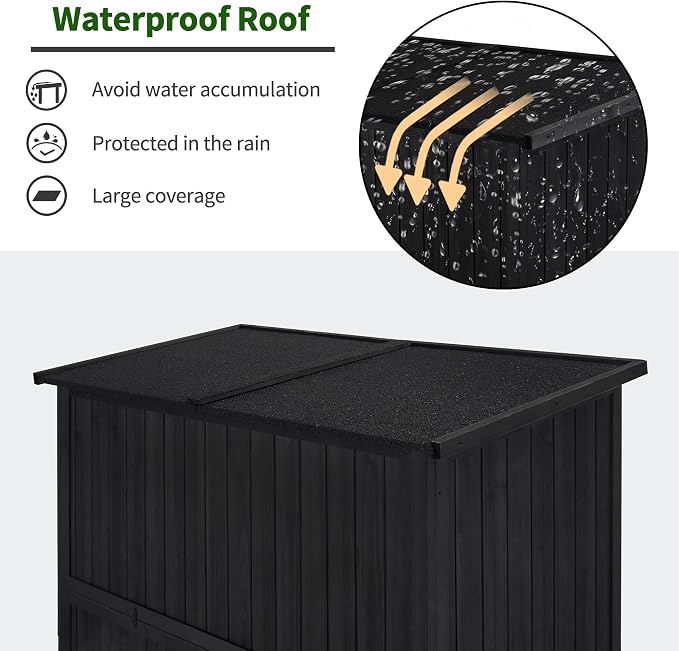 MCombo Outdoor Storage Cabinet, Wooden Storage Shed - Image 4