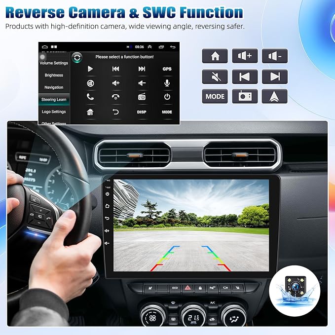 10.1Inch 2.5D HD Double Din Car Stereo Radio Receiver, Android Touch Screen MP5 - Image 4