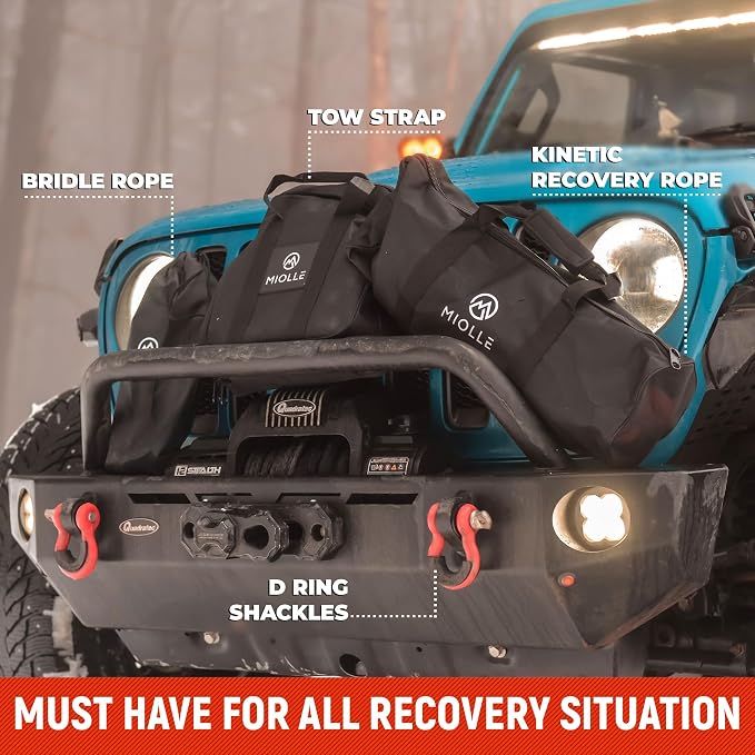 MiolleGear Kinetic Recovery Rope kit Heavy Duty Tow Rope - Image 7