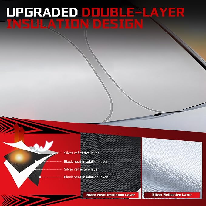 Windshield Sun Shade for 2021-2025 KIA K5 Foldable Sun Sunshade for Car Front - Image 3
