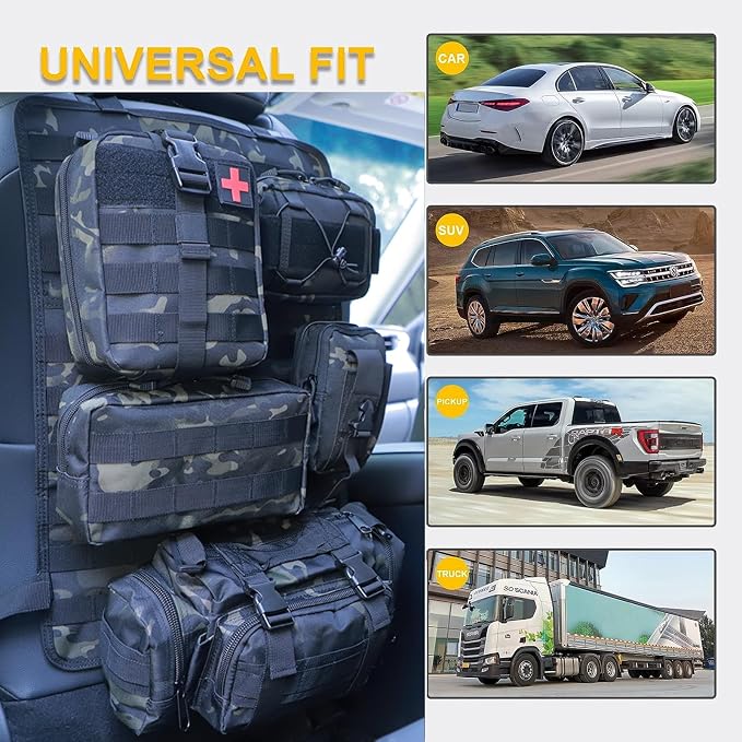 Universal Tactical Seat ​Back Organizer Vehicle Molle Panel Organizer Storage - Image 3