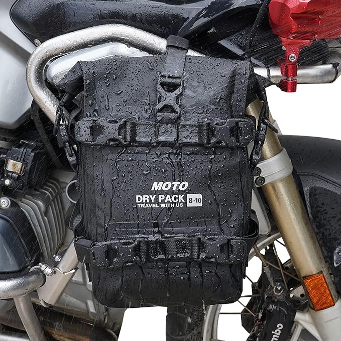 Motorcycle Tail Bag Front Bumper Bag, 10L Roll-top Waterproof Motor Saddle - Image 5