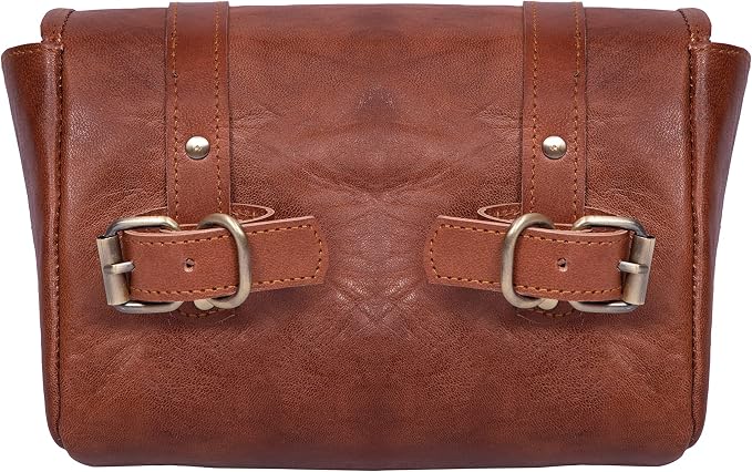 Genuine Leather Large Capacity Saddle Bag - Image 7