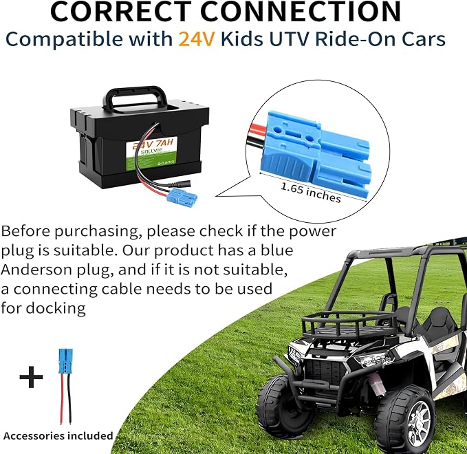 24V 7Ah/12Ah Lithium Battery for Dynacraft Realtree 24V UTV Ride- On Cars & Toys - Image 5
