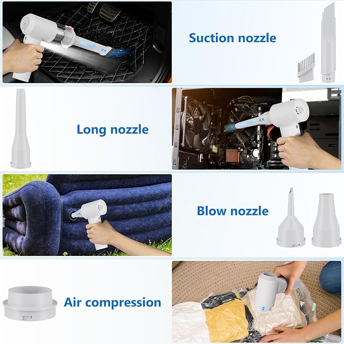 90° Foldable Mini Vacuum Cleaner, 4 in 1 Handheld Car Vacuum Portable Cordless - Image 4