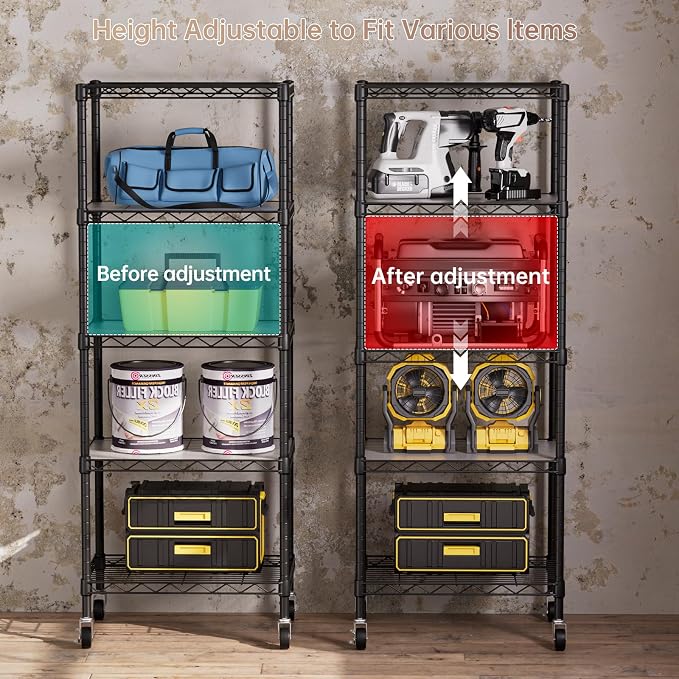 SINGAYE 5 Small Wire Shelves Kitchen Pantry Close Home Organizers and Storage - Image 5