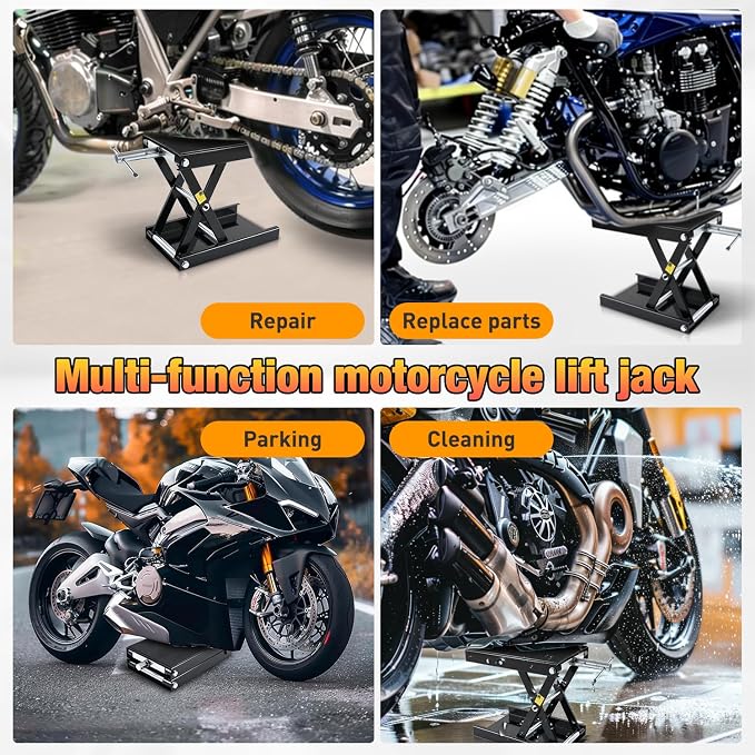 Nilight Motorcycle Lift Jack 1100 LBS Motorcycle Scissor Jack Stand Lift - Image 8