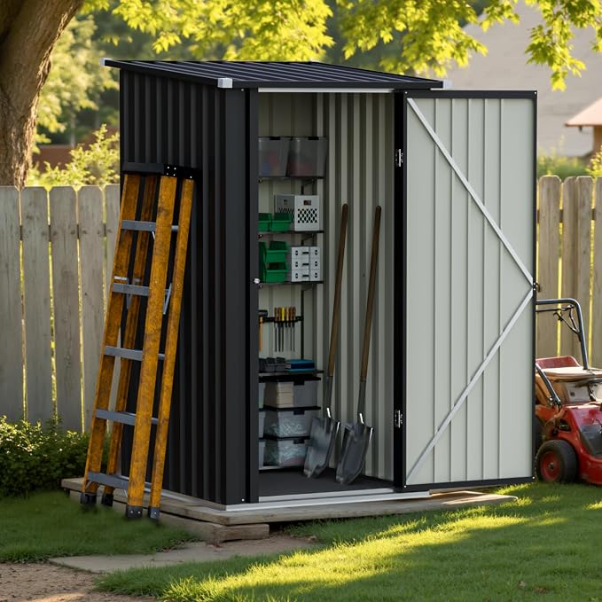 Greesum 3×3FT Outdoor Storage Shed, Metal Sheds - Image 3
