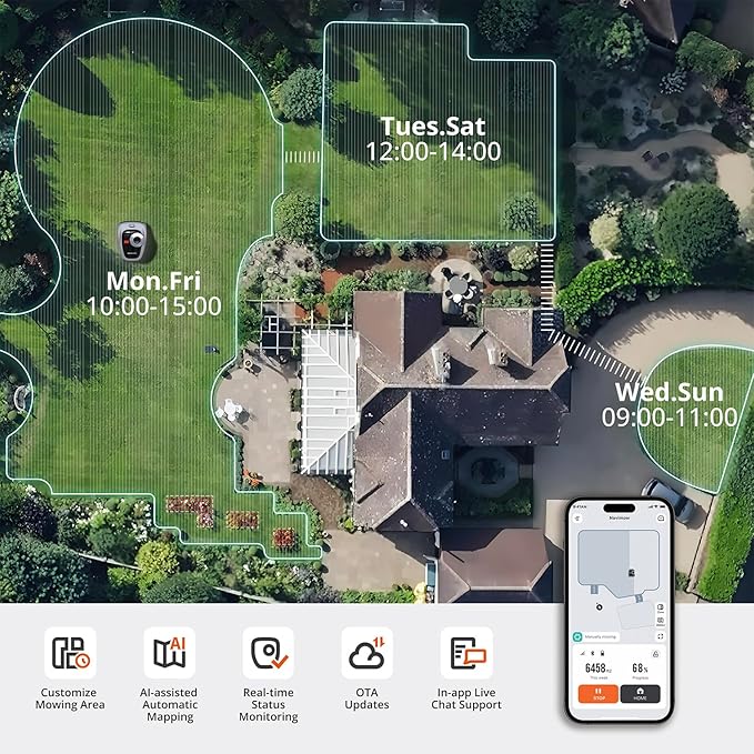 Segway Navimow i105N Robot Lawn Mower Perimeter Wire Free 1/8 Acre RTK+Vision - Image 6
