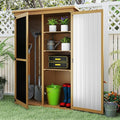 Outdoor Storage Shed with Shelf, Wood & Metal Storage Cabinet with Lockable by MAGAZOOPET