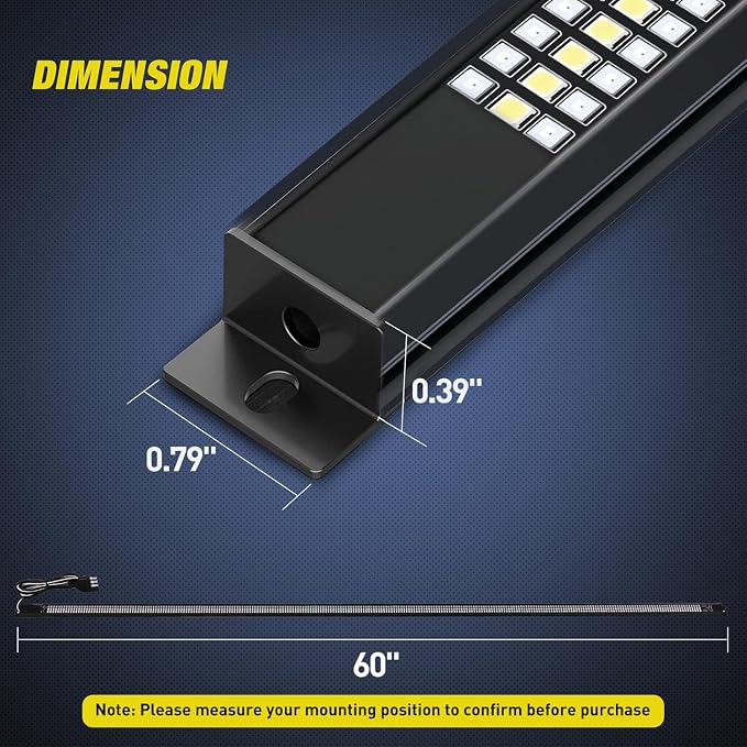 Nilight Truck Tailgate Light Strip 60" Aluminum FrameTriple Row Light Bar 1200 - Image 9