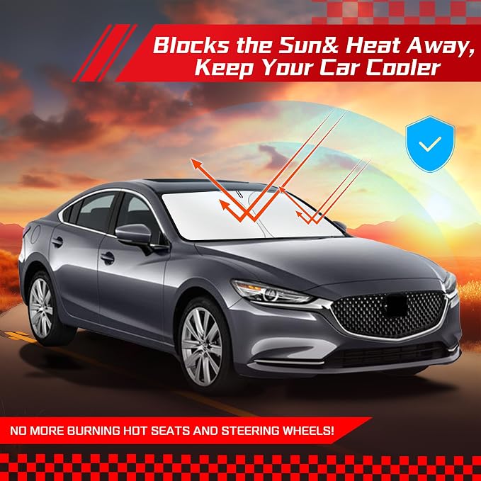 ARISMOTOR Windshield Sun Shade for Mazda 6 2014-2021, Custom Fit Foldable Front - Image 7