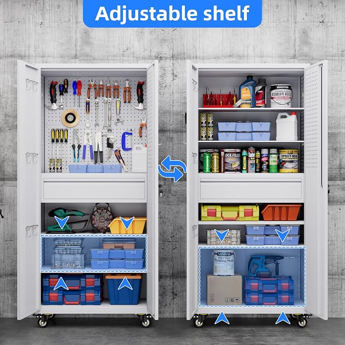 71" Metal Garage Storage Cabinet - Image 7