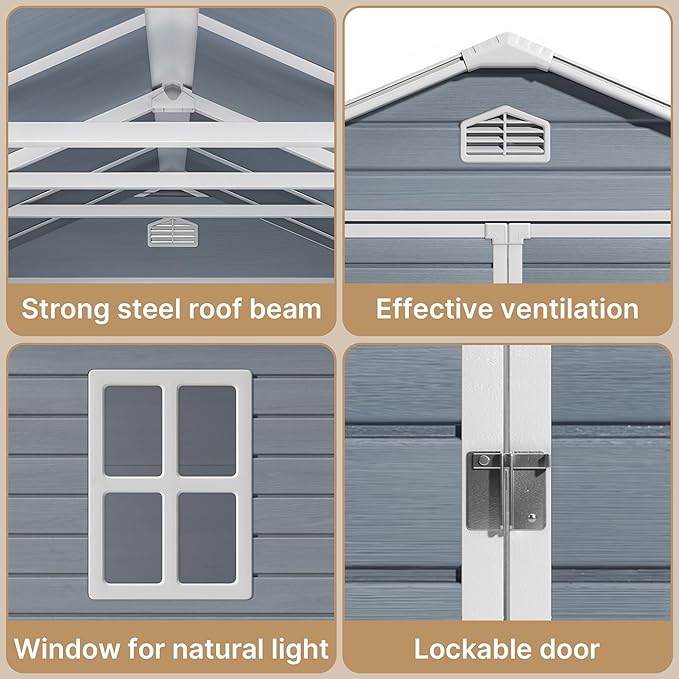 Gizoon 8x6 FT Outdoor Storage Shed - Image 9
