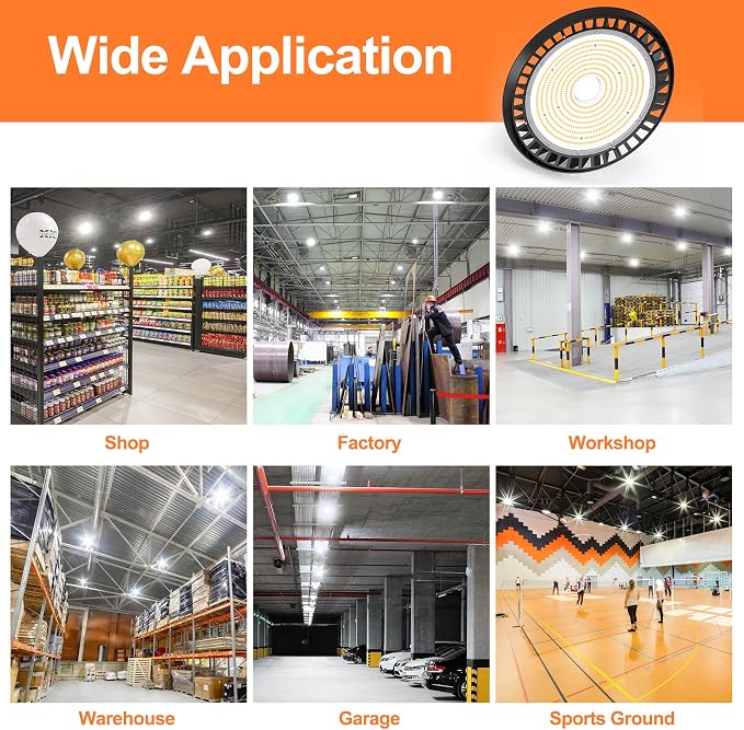LED High Bay Lights, Super Bright 150W UFO High Bay LED Shop Lights, 22500LM - Image 8