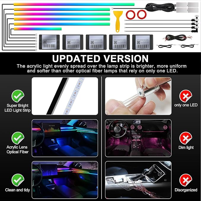 Dream+Color Acrylic Interior Car LED Strip Light - Image 5