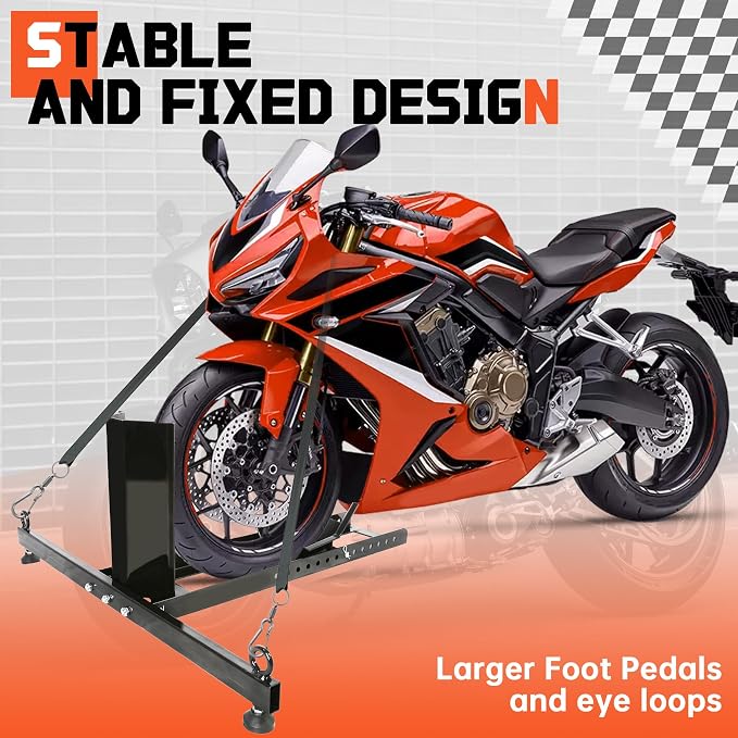 ECOTRIC Motorcycle Wheel Chock Stand Upright 1800lb Capacity, Adjustable - Image 4