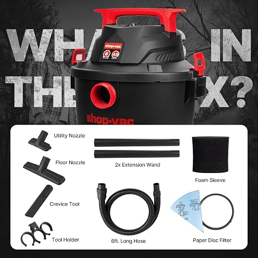 Shop-Vac 6 Gallon Wet/Dry Vacuum, 4.5 Peak HP Shop Vacuum - Image 3