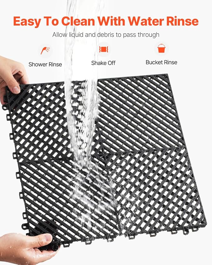 VEVOR Interlocking Drainage Mat, 15.7” x 15.7” Modular Interlocking Cushion - Image 4