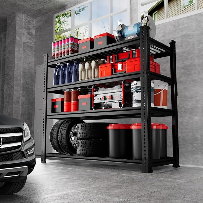 Storage Shelves 2PCS, Garage Shelving Heavy Duty 1920LBS Capacity, 4 Tier - Image 2
