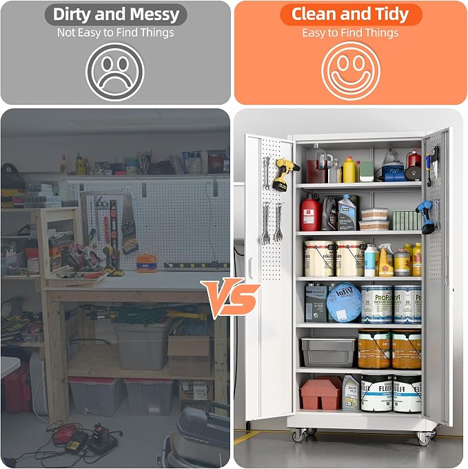 71" H×32" W×16" D Garage Storage Cabinet - Image 6