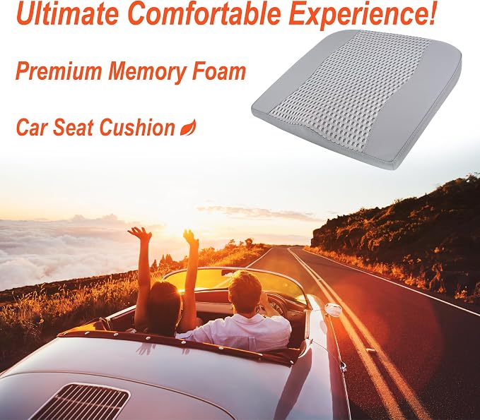 Car Seat Cushion, Comfort Memory Foam Car Cushions - Image 2