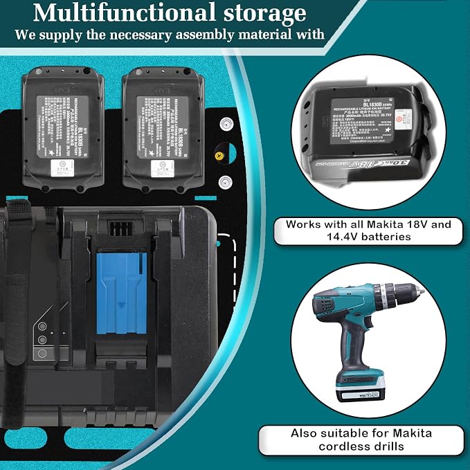 FETESNICE Wall Mount for Makita Battery Charger Holder, Easy Installation - Image 4