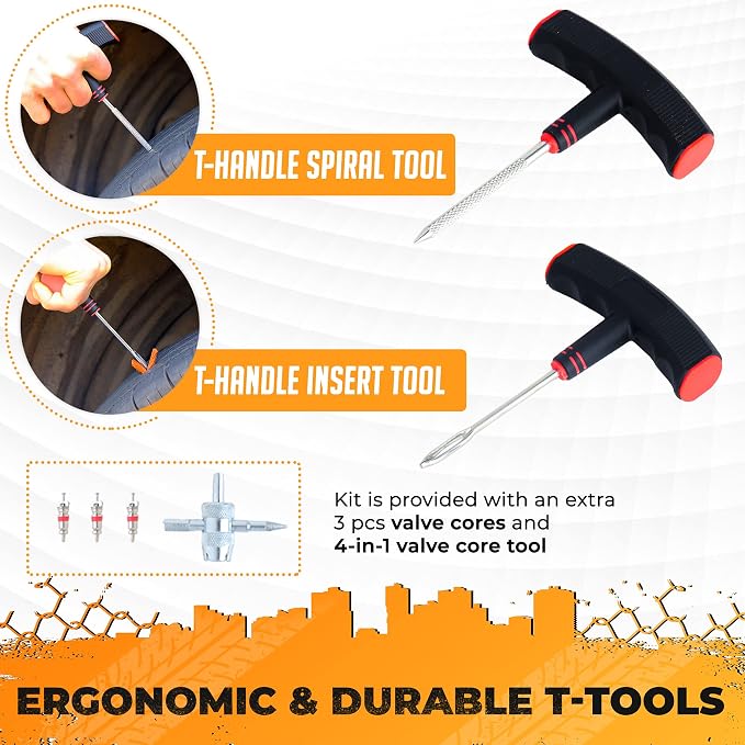 Vehiclex Tire Repair Kit for Plug and Patch - Image 2