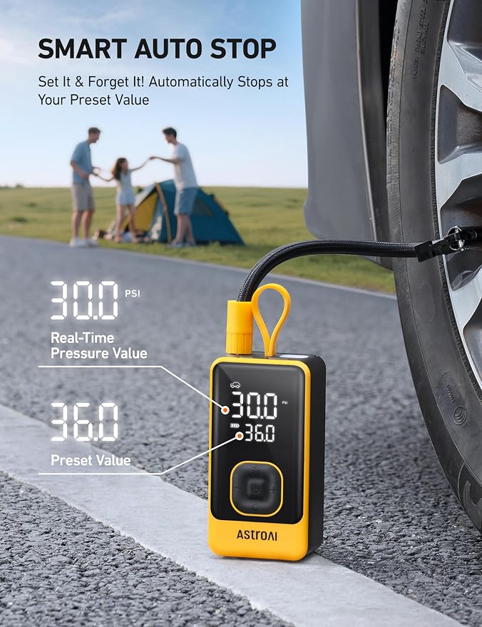 AstroAI L7 Air Tire Inflator Portable Air Compressor, 150PSI Electric Cordless - Image 6