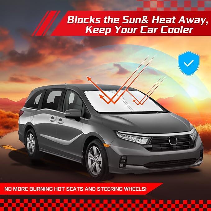 ARISMOTOR Windshield Sun Shade for Honda Odyssey 2018-2025 2026, Custom Fit - Image 7