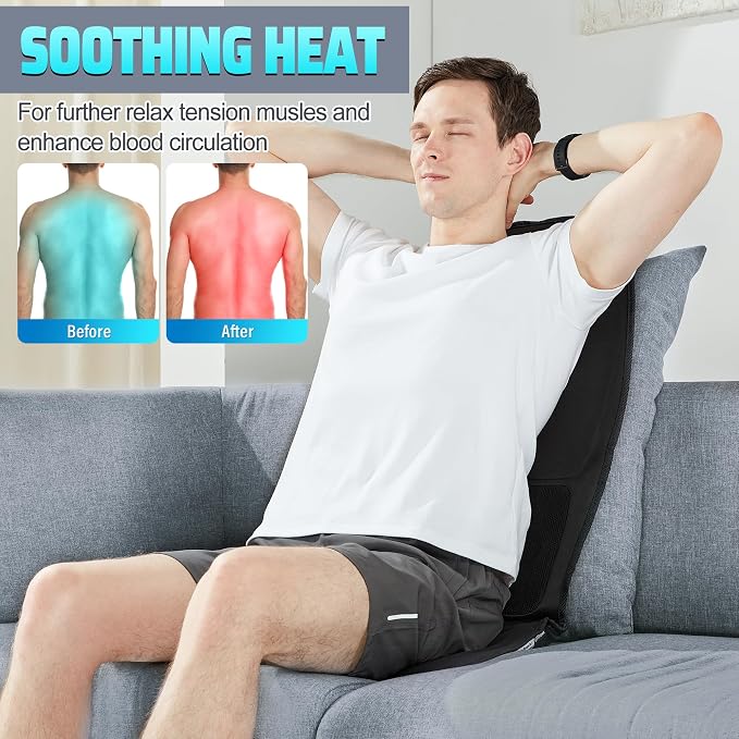 Massage Seat Cushion with Heat, Cooling Back Massager - Image 3