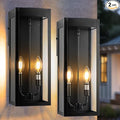 Outdoor Wall Lights 16 Inch Large, 2 Pack Black Modern Exterior Lighting by Brighteningspacesmoments