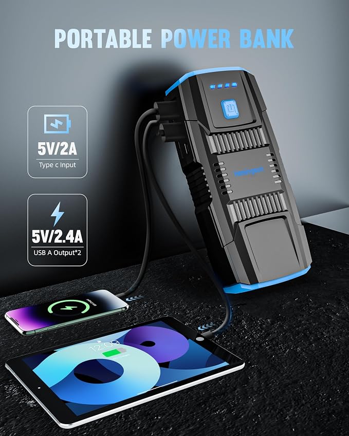 Car Jump Starter, HEMINGSON 2000A Peak Battery Jump Starter Portable 12V Jump - Image 5