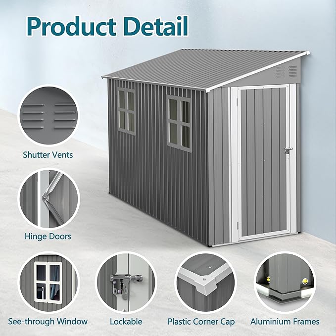 4 x 10 FT Metal Outdoor Storage Shed - Image 6