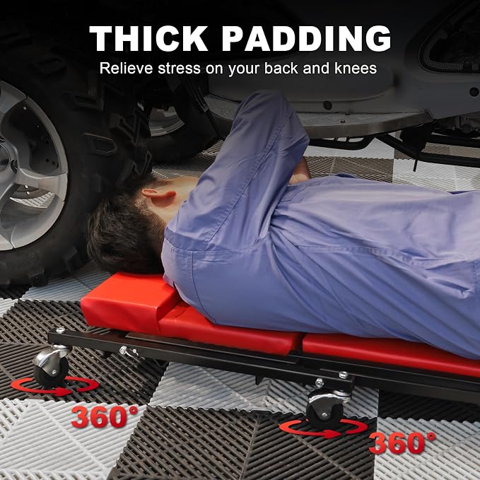 Torin 36" Rolling Foldable Car Creeper Automotive Creeper, 2-in-1 Garage Shop - Image 7
